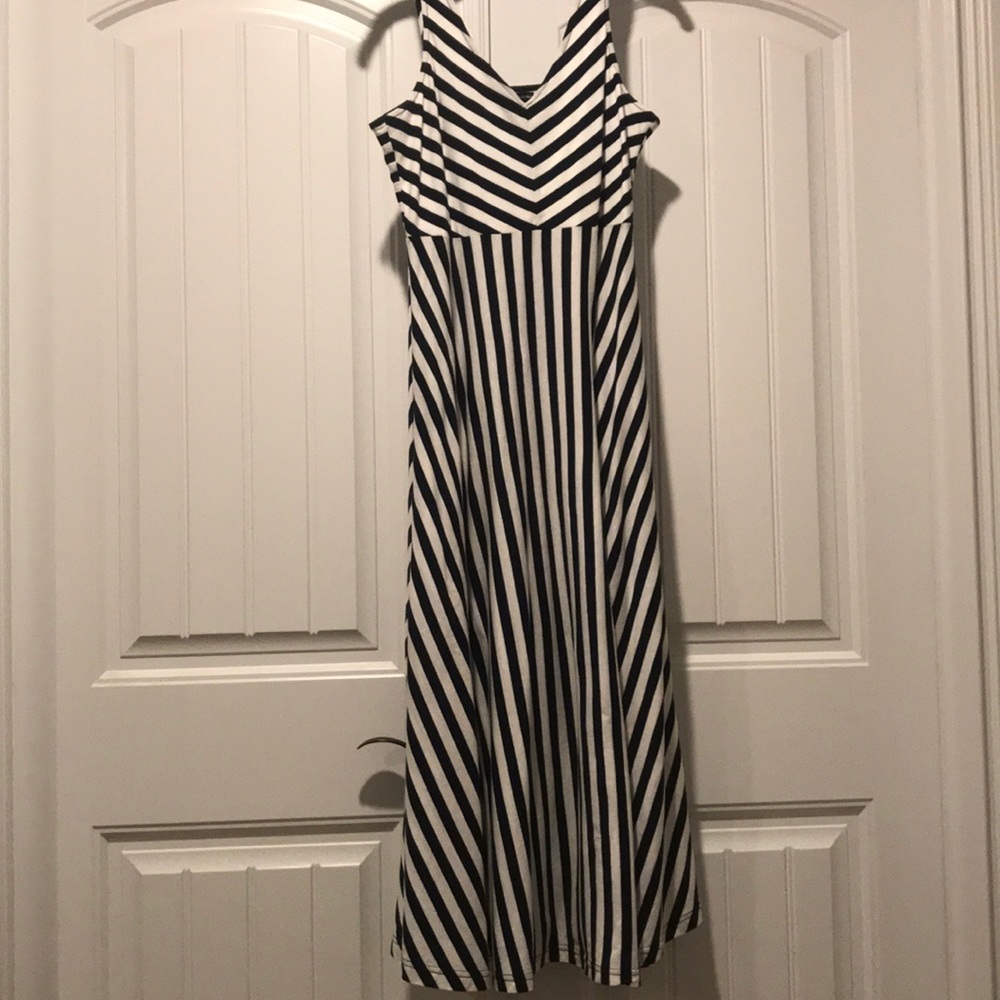 Navy/White Striped Maxi